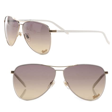 gucci white aviator sunglasses|gucci aviator sunglasses for women.